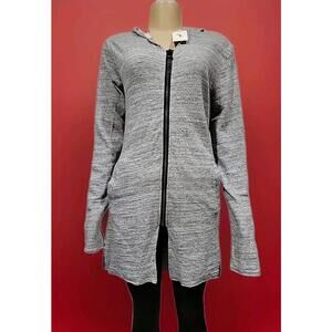 Civil Society Womens Sweatshirt Small Heather Gray Long Tail Hooded NWT $109 #R3